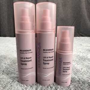3 PK KERANIQUE Rejuvenate Lift & Repair Treatment Spray 2 - 3.4 oz & 2 oz New